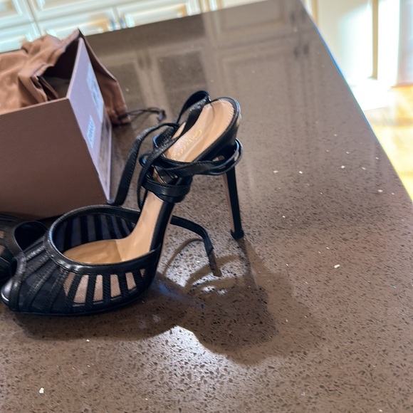 Gianvito Rossi Vitello black strap shoes size 5 1/2 - Picture 3 of 6